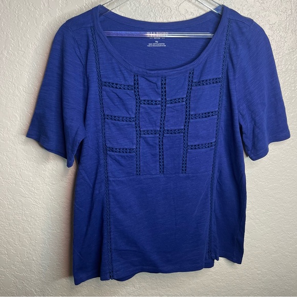 Talbots Royal Blue Design Top - Picture 2 of 5